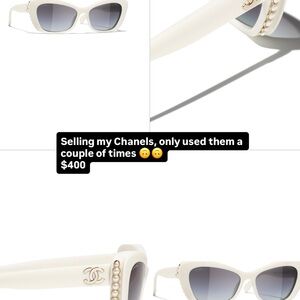 CHANEL White Cat-Eye Sunglasses